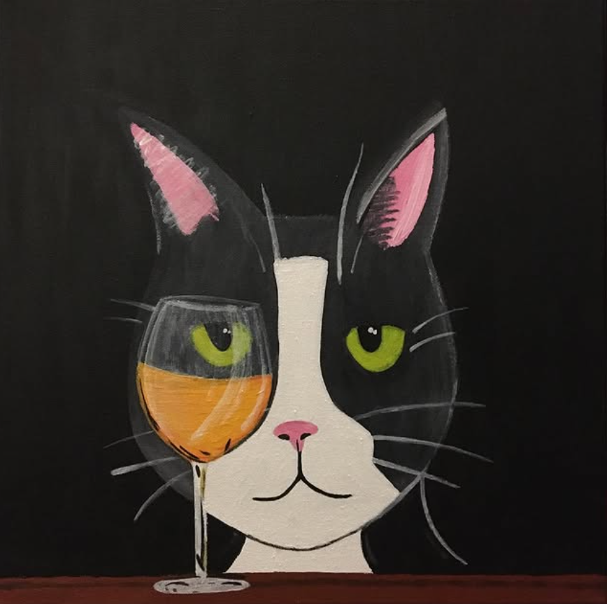Cat with a Glass